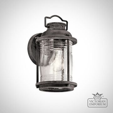 Ashland medium wall lantern in weathered zinc