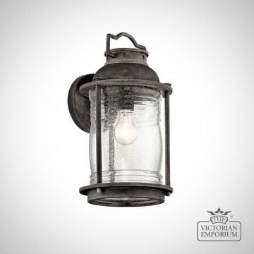 Ashland pedestal lantern in weathered zinc