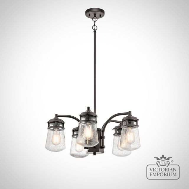 Lyndon 5 Light Outdoor Chandelier - Architectural Bronze