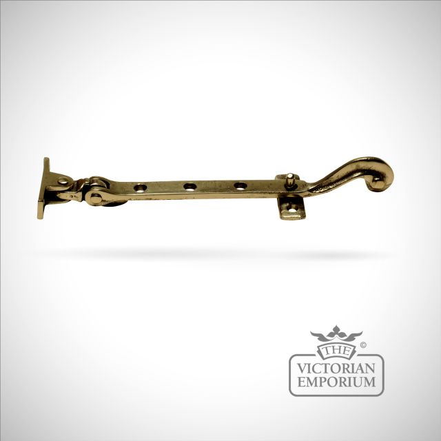 Cast Brass Casement Stay Old Classical Victorian Decorative Reclaimed Veb857 01