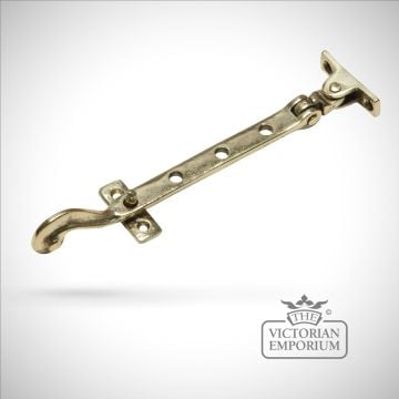 Cast brass casement stay - Curled