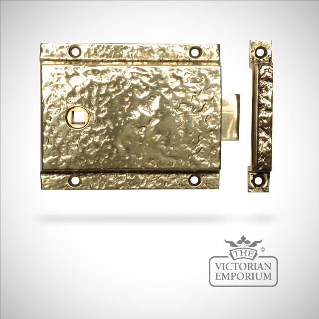 Cast Brass Rim Lock Old Classical Victorian Decorative Reclaimed Veb1204c 01