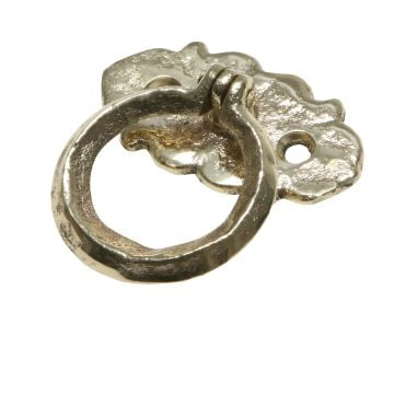 Cast Brass Ring Handle Old Classical Victorian Decorative Reclaimed Veb916b 01