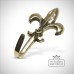 Cast brass fleur de lys hook old classical victorian decorative reclaimed-veb4465b-01