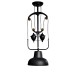 Black And Antique Brass Industrial Ceiling Lamp With Pulley Lu148 1