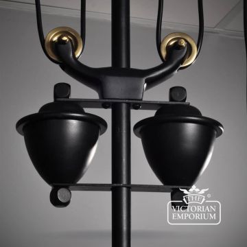 Black And Antique Brass Industrial Ceiling Lamp With Pulley Lu148 4