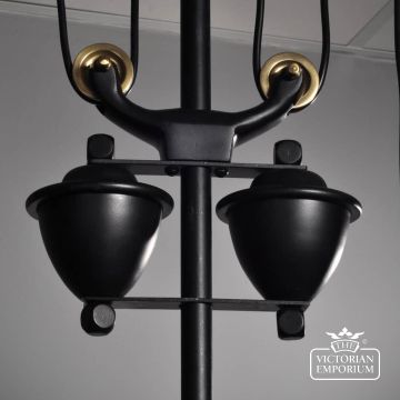 Black And Brass Steampunk Style Ceiling Lamp With Pulley  Lu148 4