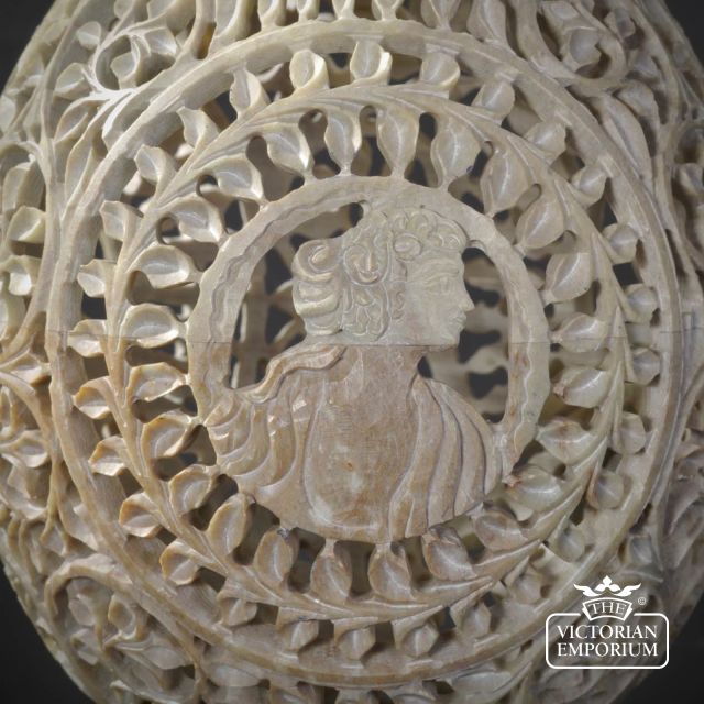 Carved Stone Cameo Brass Stand Da193 2