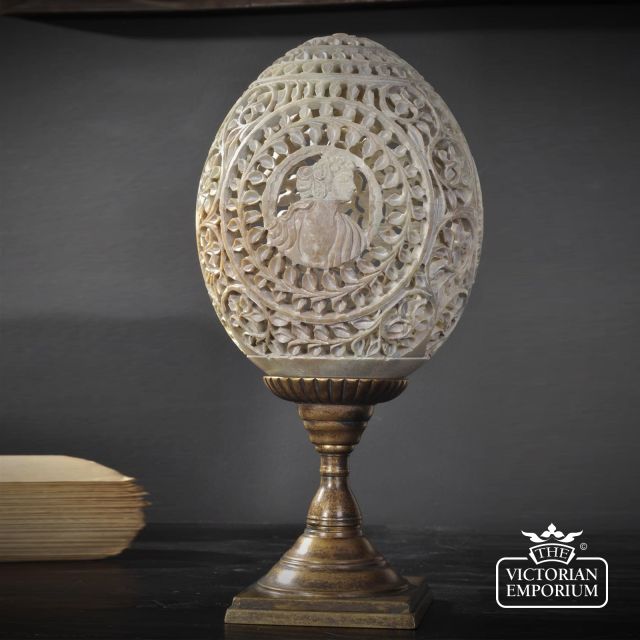 Carved Stone Cameo Brass Stand Da193 3