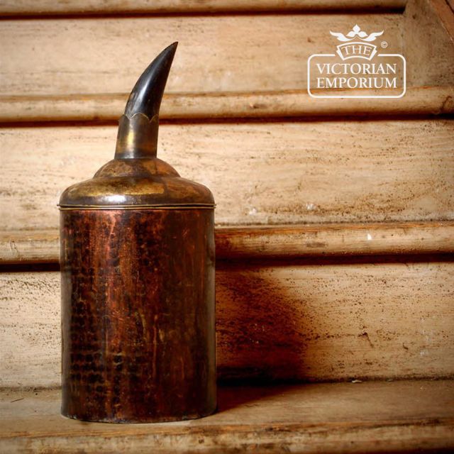 Hammered Copper Box With Real Cow Horn Handle Dc006 1