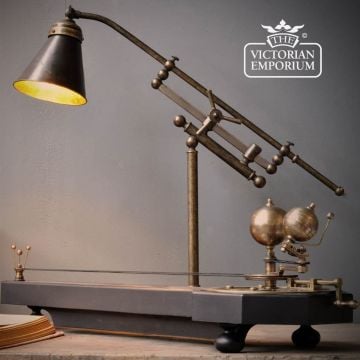 Lu051 Adjustable Brass Desk Lamp With Copper Shade 1
