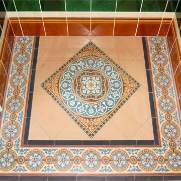 Traditional Tiles Floor Hand Made Old Classical Victorian Decorative Reclaimed Jackfield B