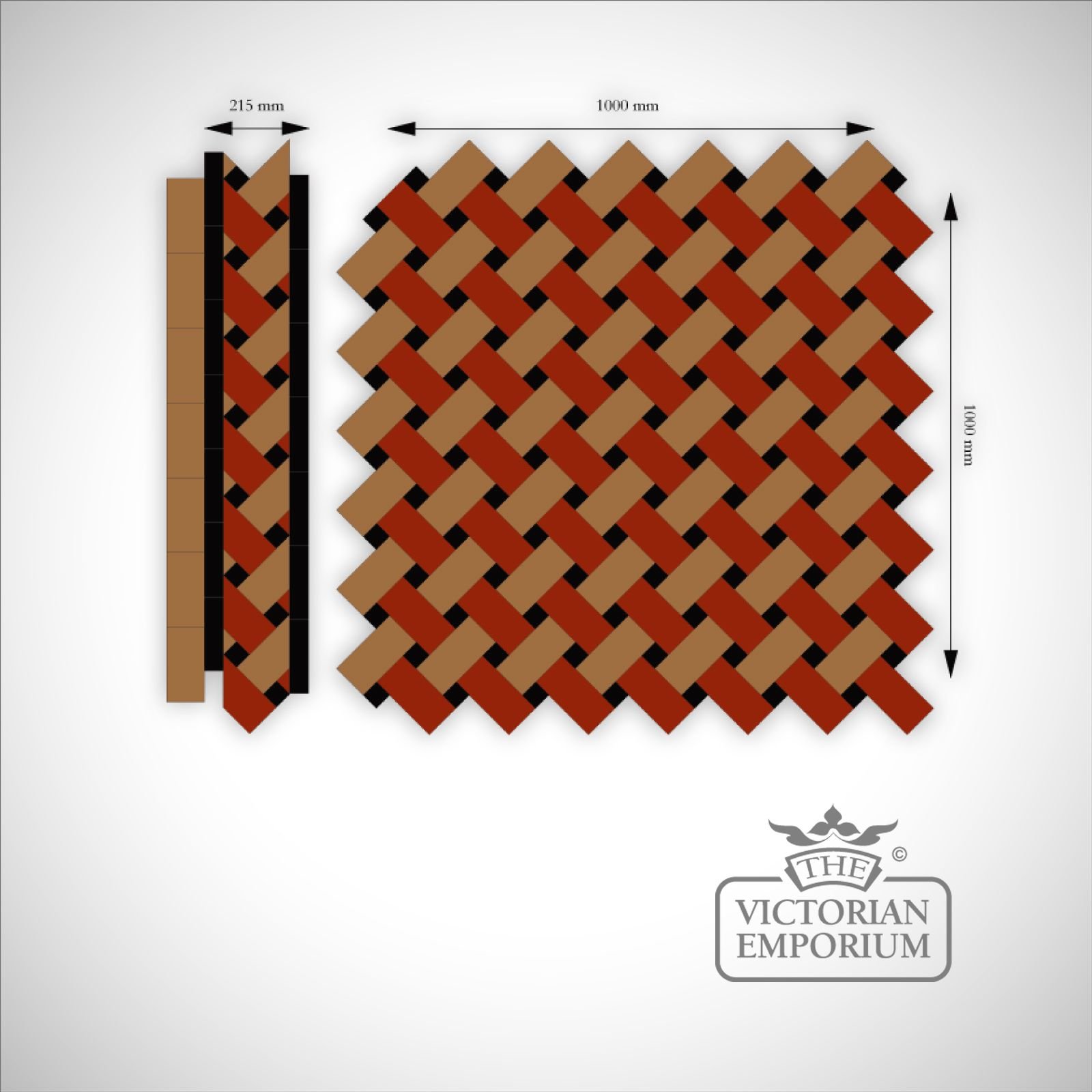Tucked Design Mosaic Floor Tiles Border, 6×6 Decorative Tile