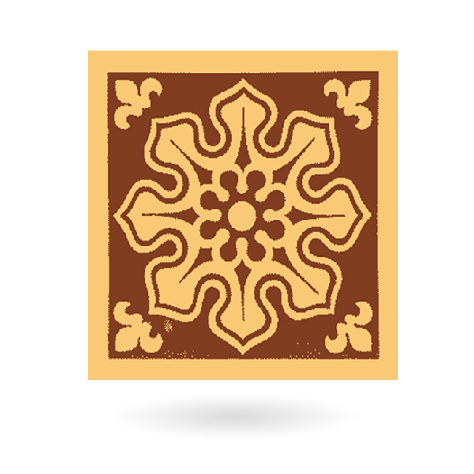 Encaustic 6” square tile - design 2