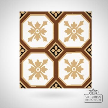 Traditional Tiles  Encaustic 152mm Hand Made Old Classical Victorian Decorative Reclaimed 21