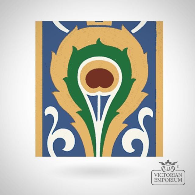 Encaustic 6” square tile - design 32