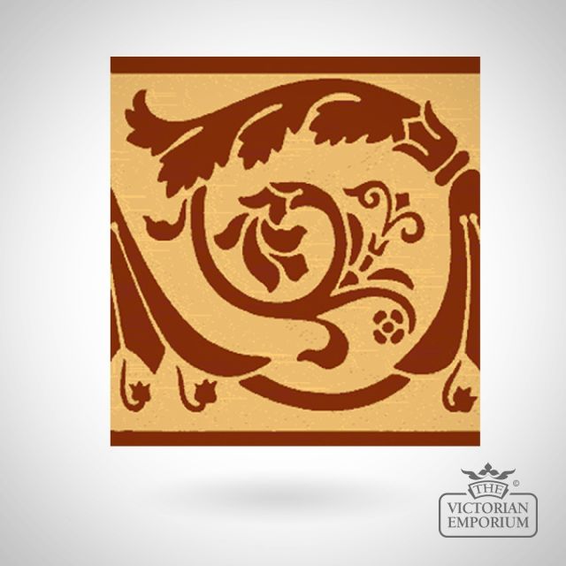 Encaustic 6” square tile - design 42