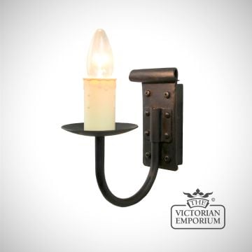 Iron Blacksmith Black Steel White Candle Drips Lighting Classic Chaucer97