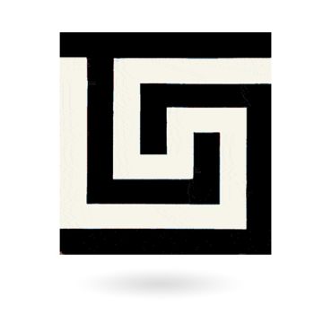 Encaustic 6” square tile - design 43