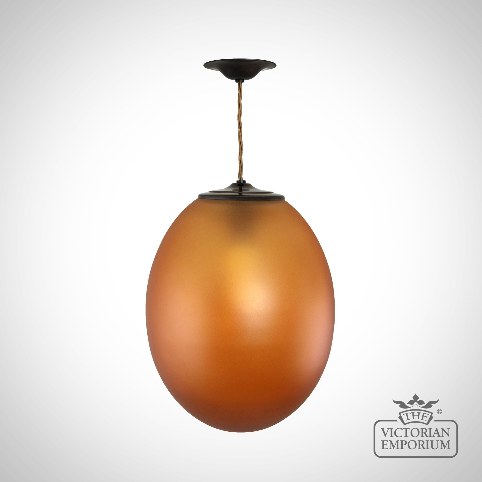 Egg Ceiling Pendant With A Hand Blown Glass Shade