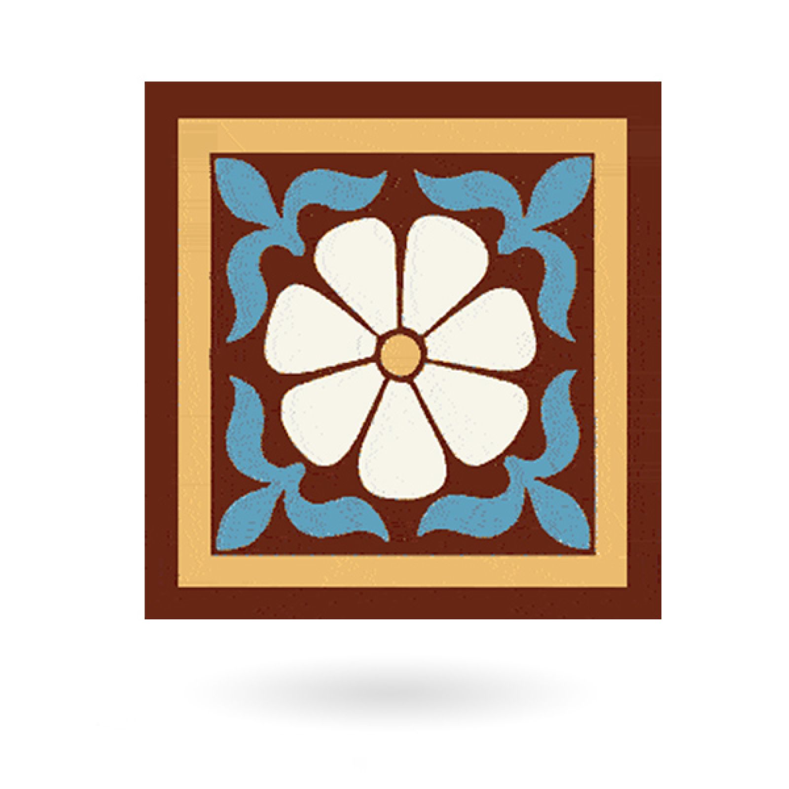 Encaustic 6” square tile - design 46