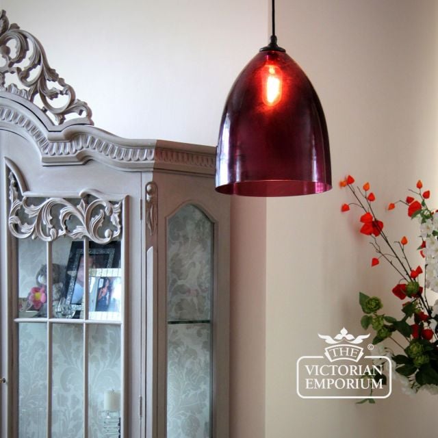 Pendant Hanging Aubergine Hand Blown Glass Lighting Classic Havana Insitu
