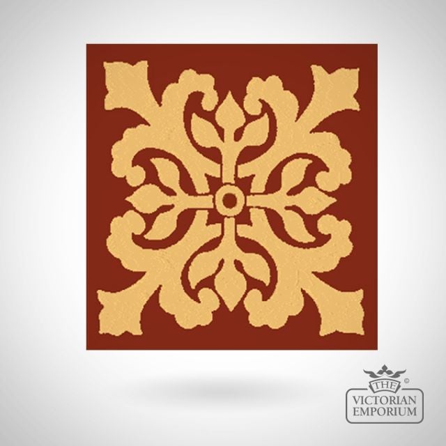 Encaustic 6” square tile - design 52