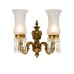 Wall Sconce Dubble Lamp Hand Blown Cur Glass Opulent Distressed Brass Metalwork Lighting Classic Mah62