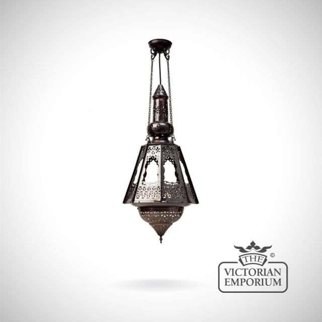 Victorian metal lantern in antique bronze