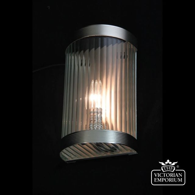 Wall Light Reed867 Reeded Glass Matt Nickel