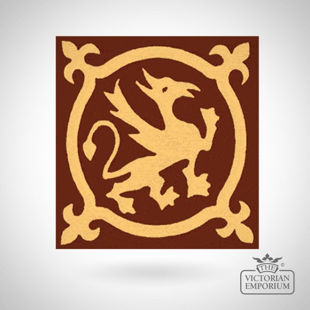 Encaustic 6” square tile - design 57