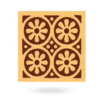 Encaustic 4.25” square tile - design 5