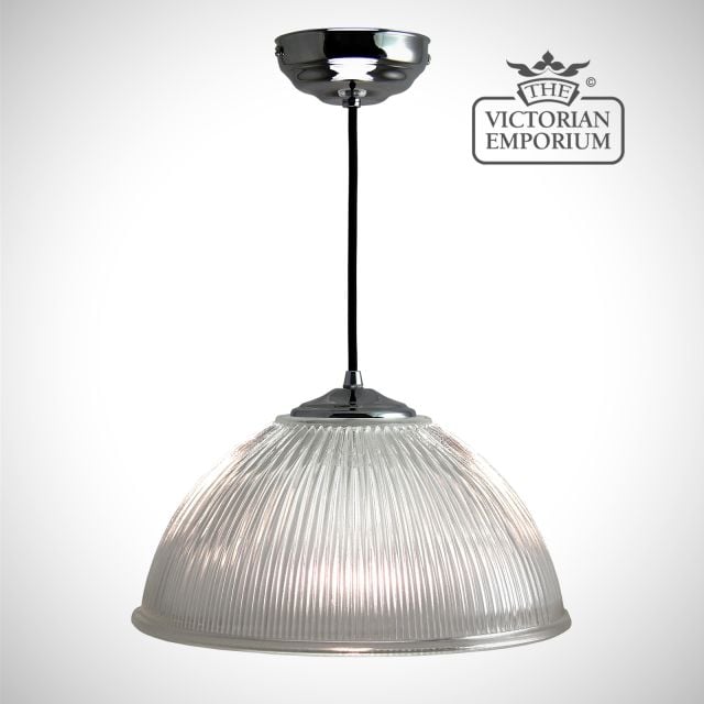 Simple dome ceiling light in chrome