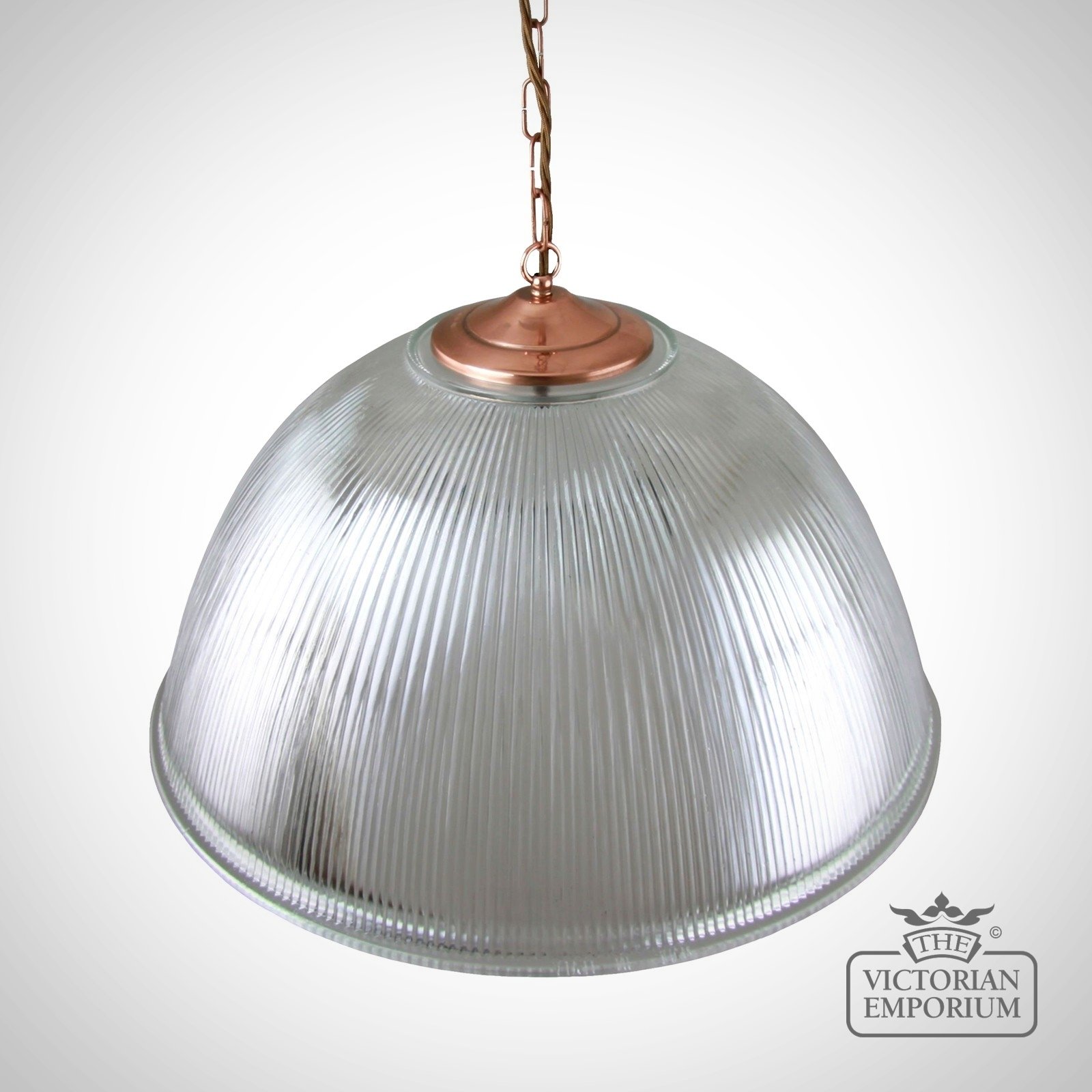 Large Dome Ceiling Light In Copper