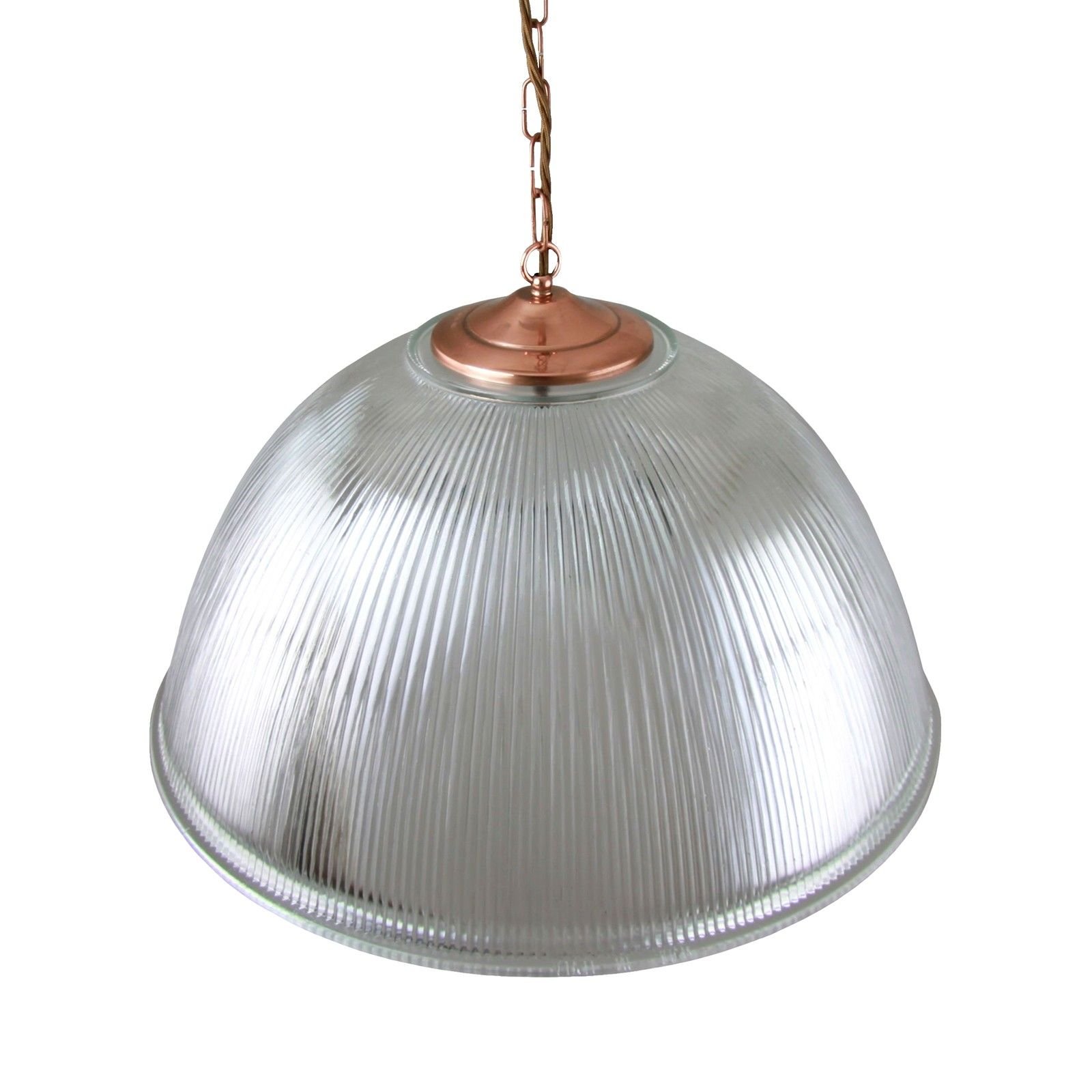 Large dome ceiling light in copper