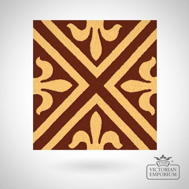 Encaustic 4.25” square tile - design 11