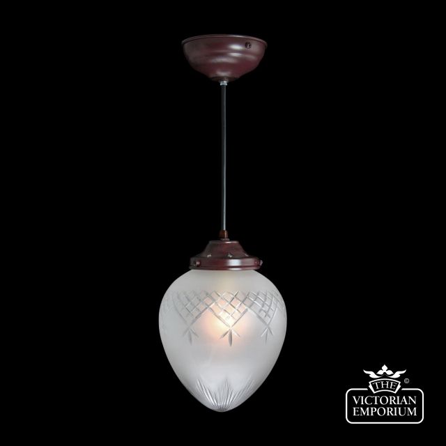 Pineapple cut glass ceiling pendant
