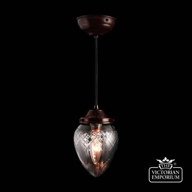 Pineapple clear cut glass ceiling pendant