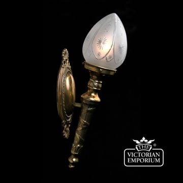 Pineapple cut glass wall light with antique bronze metalwork