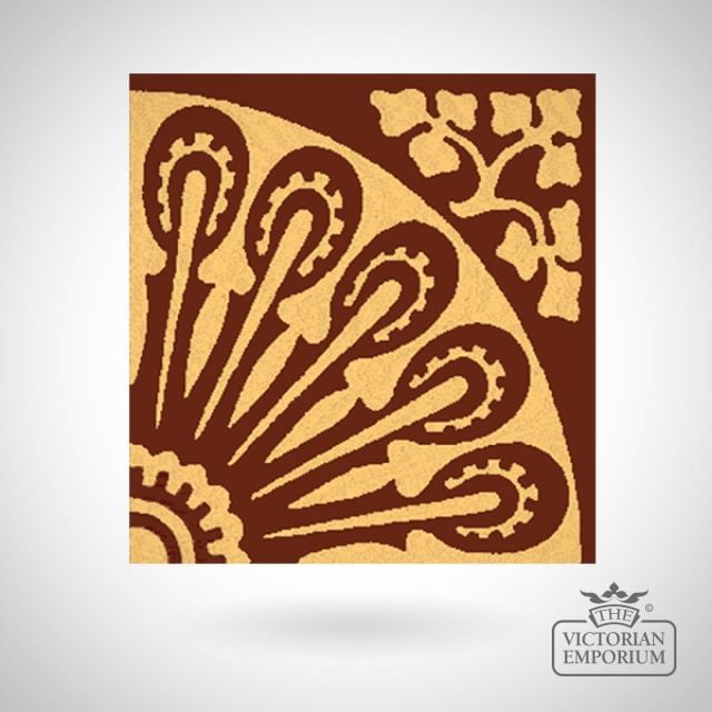 Encaustic 4.25” square tile - design 14