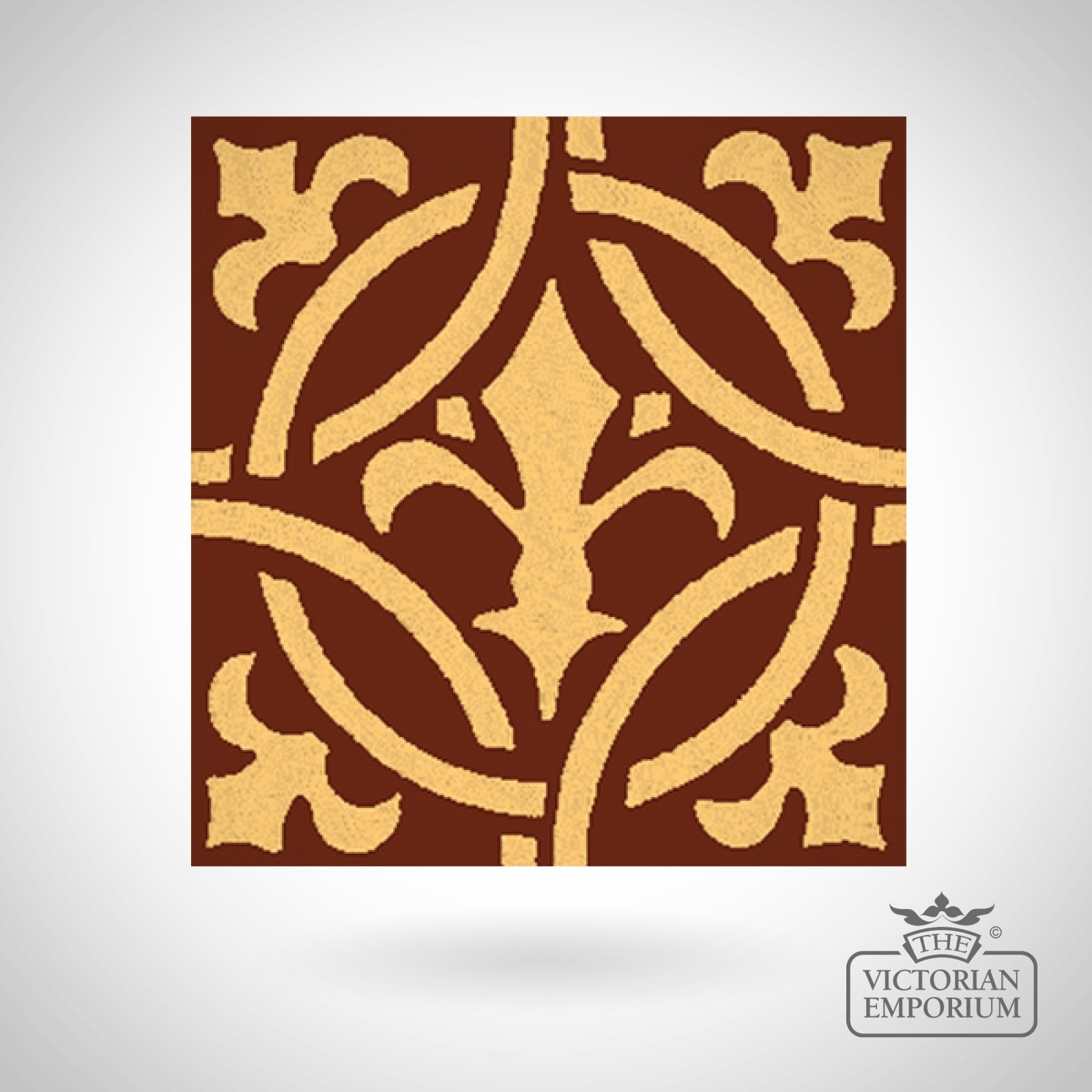 Encaustic 4.25” square tile - design 10