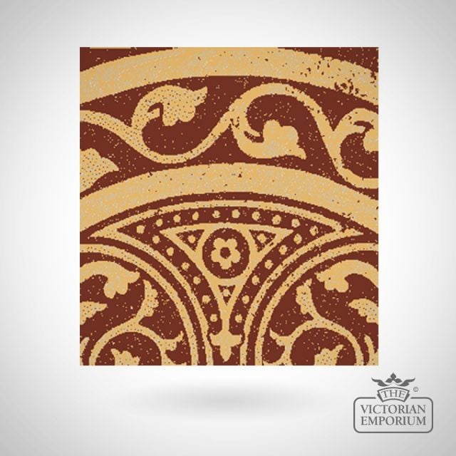 Encaustic 4.25” square tile - design 21