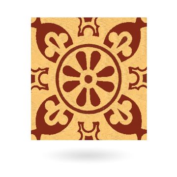 Encaustic 4.25” square tile - design 29