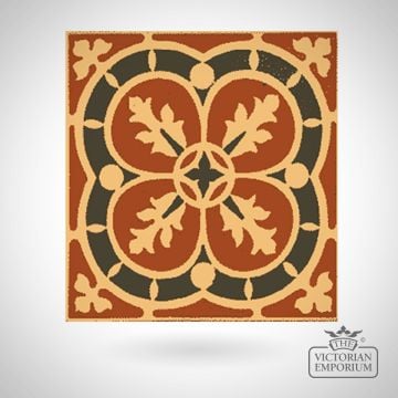 Traditional Tiles Encaustic 108mmnonglazed Hand Made Old Classical Victorian Decorative Reclaimed 41