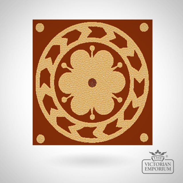 Encaustic 4.25” square tile - design 48