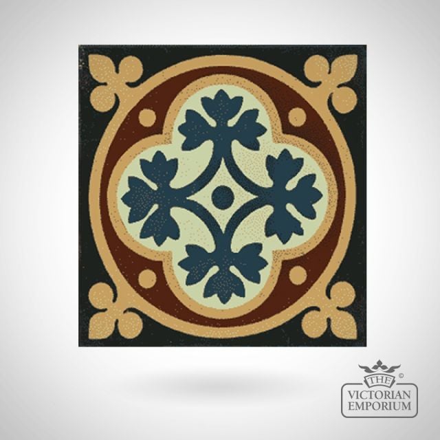 Encaustic 4.25” square tile - design 45
