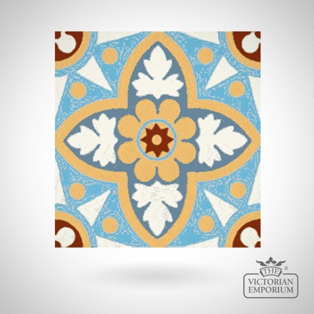Encaustic 4.25” square tile - design 57