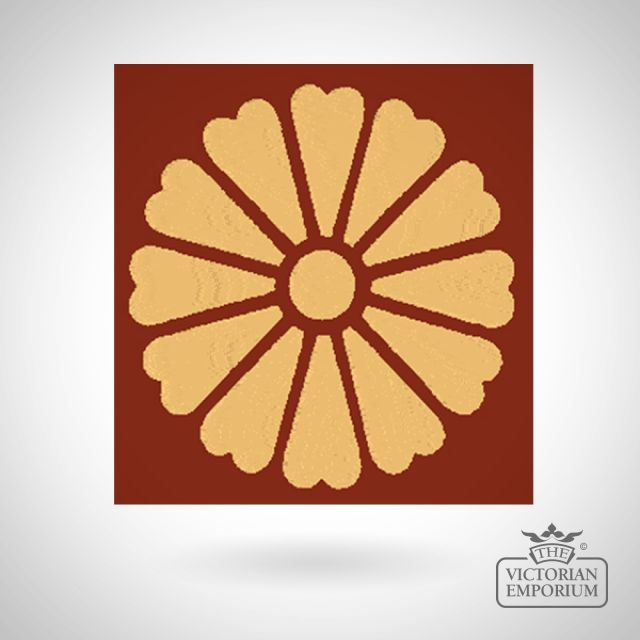 Encaustic 4.25” square tile - design 58