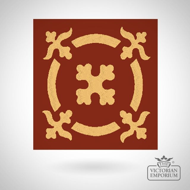 Encaustic 4.25” square tile - design 59