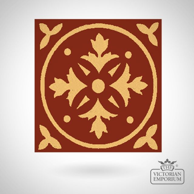 Encaustic 4.25” square tile - design 62